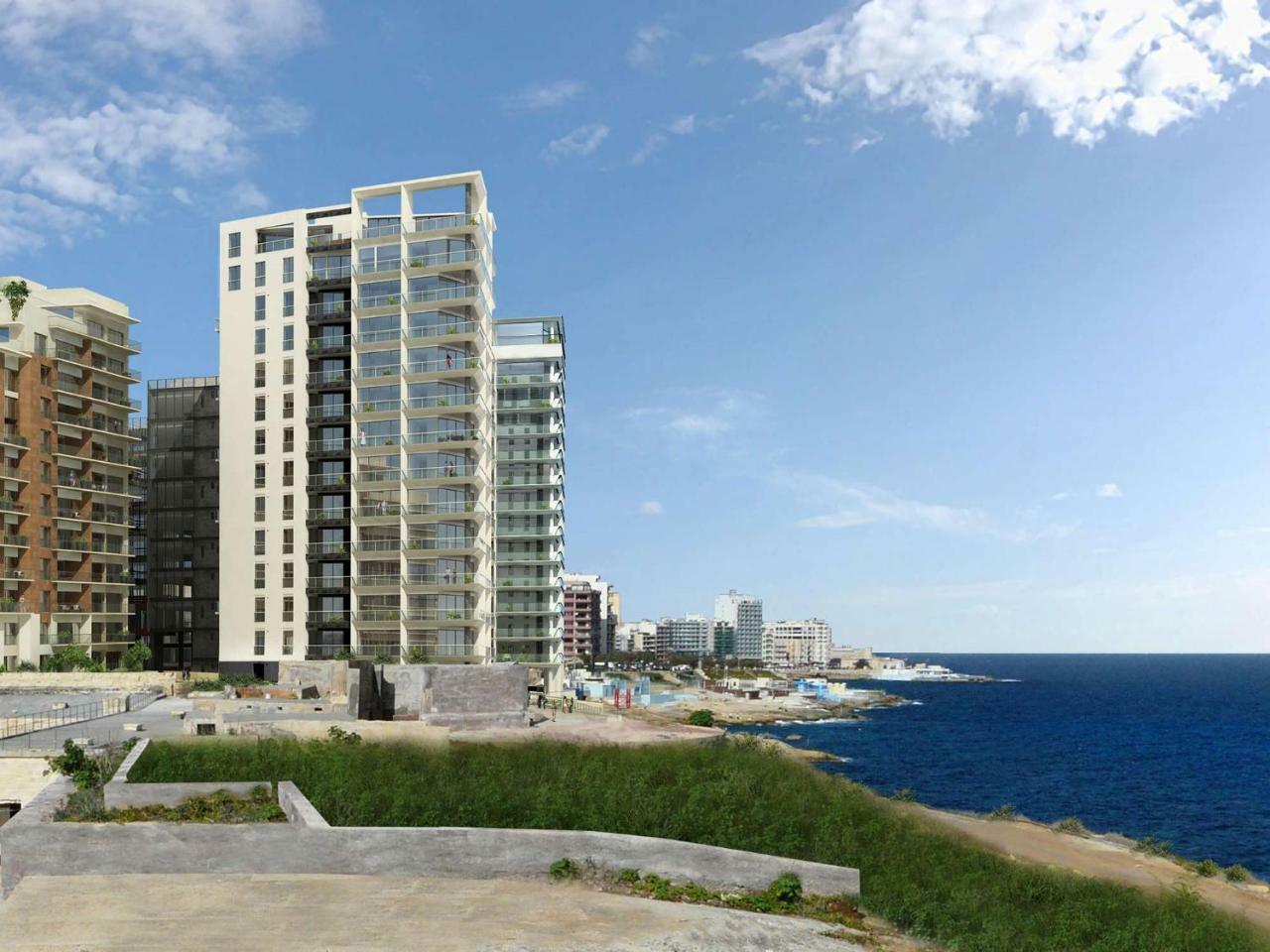 Seafront Apartment In Sliema With Pool, Upmarket Complex Luaran gambar